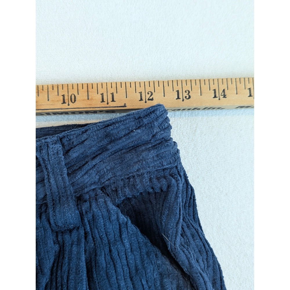 Free People Navy Corduroy Hi Waisted Pleated Wide Leg Pants Sz 2 Y2K Baggy 24x28 - Picture 10 of 11